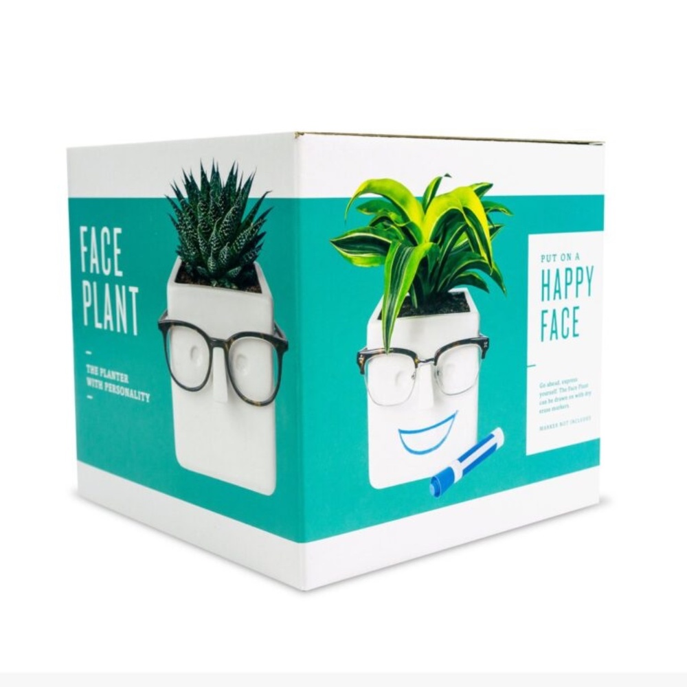 30 Watt Faceplant White Ceramic Face Planter